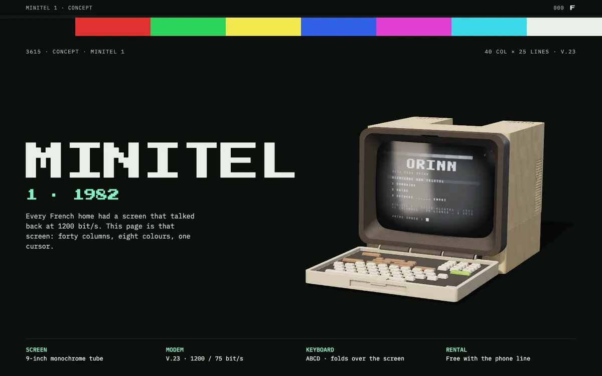 Minitel 1 concept page, opening poster